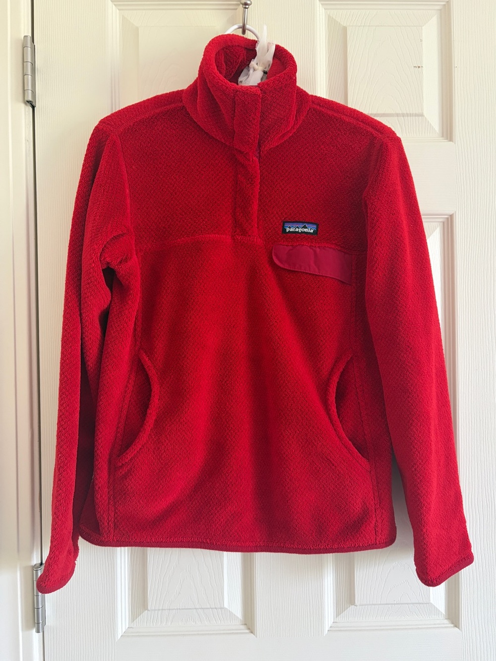 Patagonia Red Women's Fleece Quarter Snap Pullover Top Women Size Small